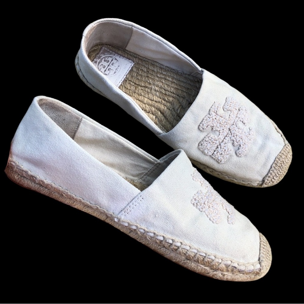 Tory Burch Cream Espadrilles with Classic Design